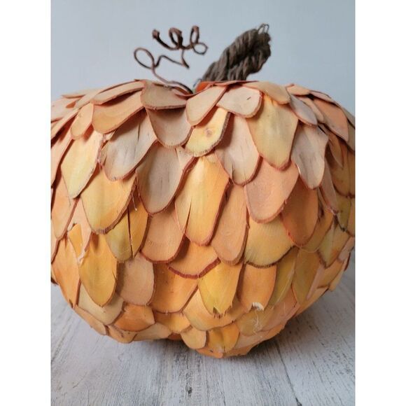 pumpkin large fall thanksgiving centerpiece Wood Halloween decor abstract - Picture 4 of 13